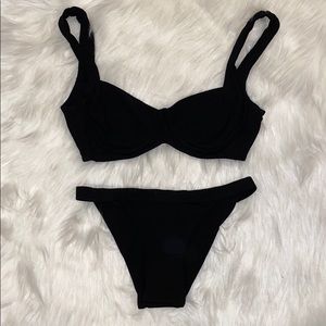 Black underwire bikini